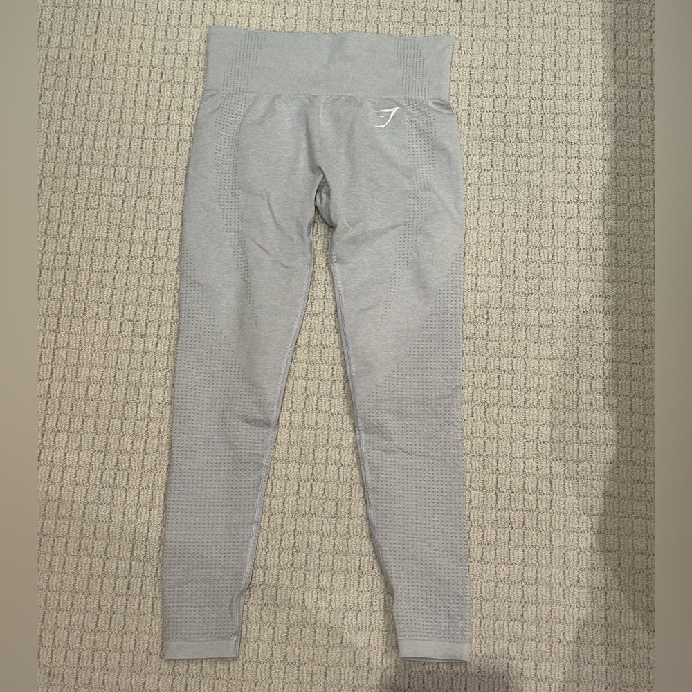 Gymshark Vital Seamless Leggings, Light Grey Marl, Size S